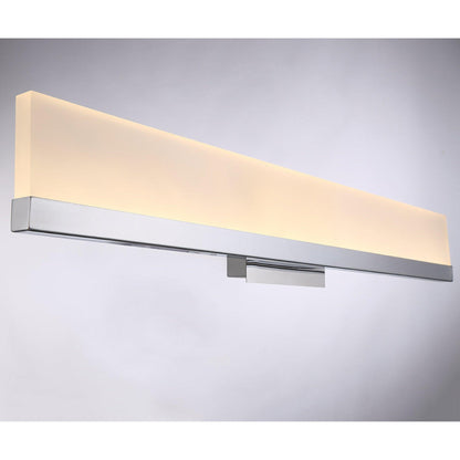 Eurofase Lighting Sole 24" Dimmable Integrated LED Chrome Wall Sconce With Frosted Acrylic Shade