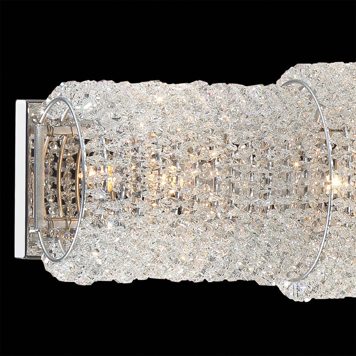 Eurofase Lighting Sposa 21" 4-Light Dimmable Halogen Chrome Wall Sconce With Clear Crystal Shade