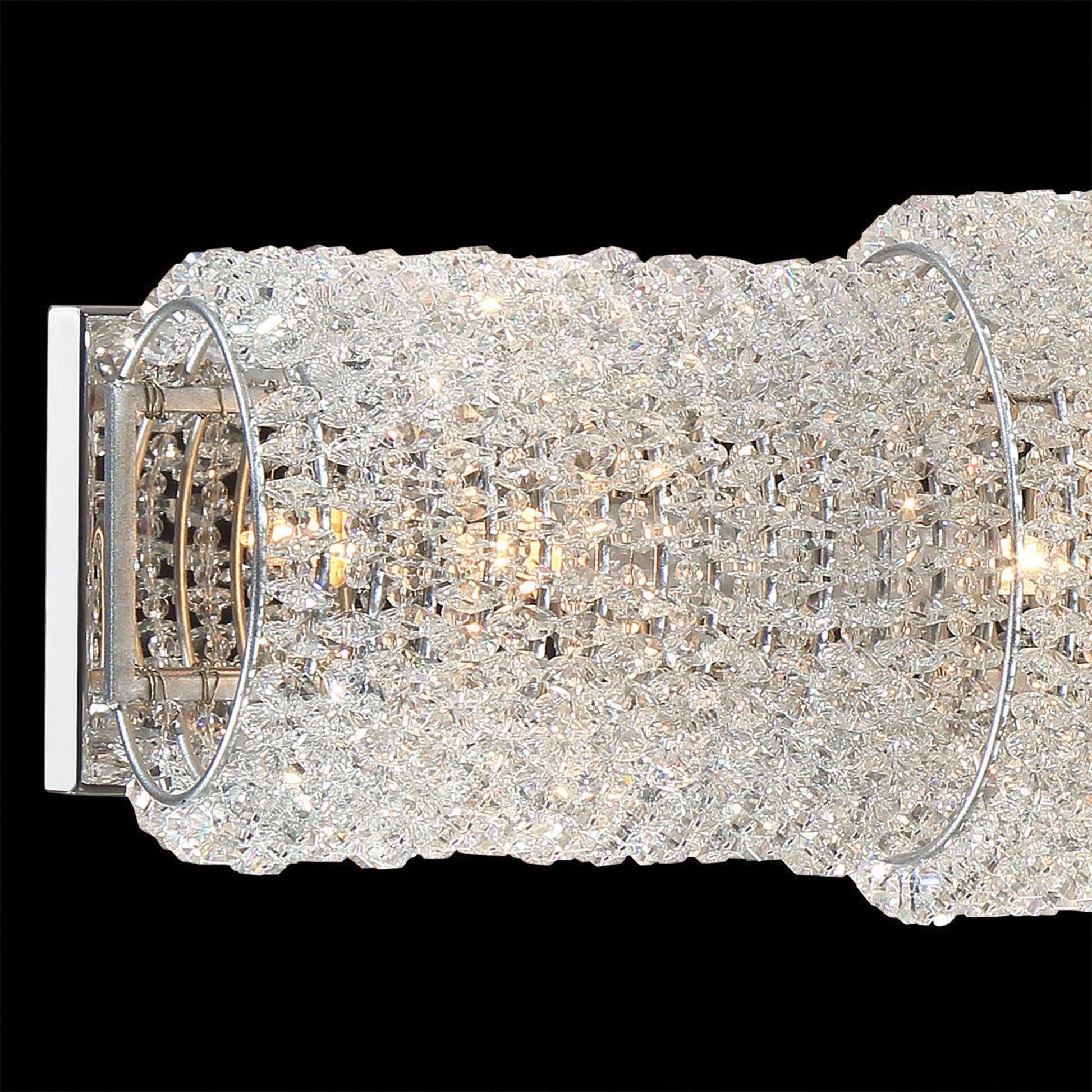 Eurofase Lighting Sposa 50" 8-Light Dimmable Halogen Chrome Wall Sconce With Clear Crystal Shade