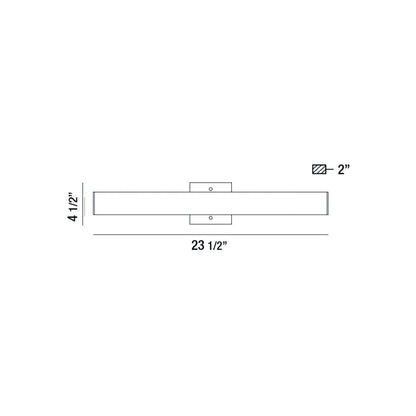 Eurofase Lighting Springfield 24" Dimmable Integrated LED Aluminum Wall Sconce With White Acrylic Shade