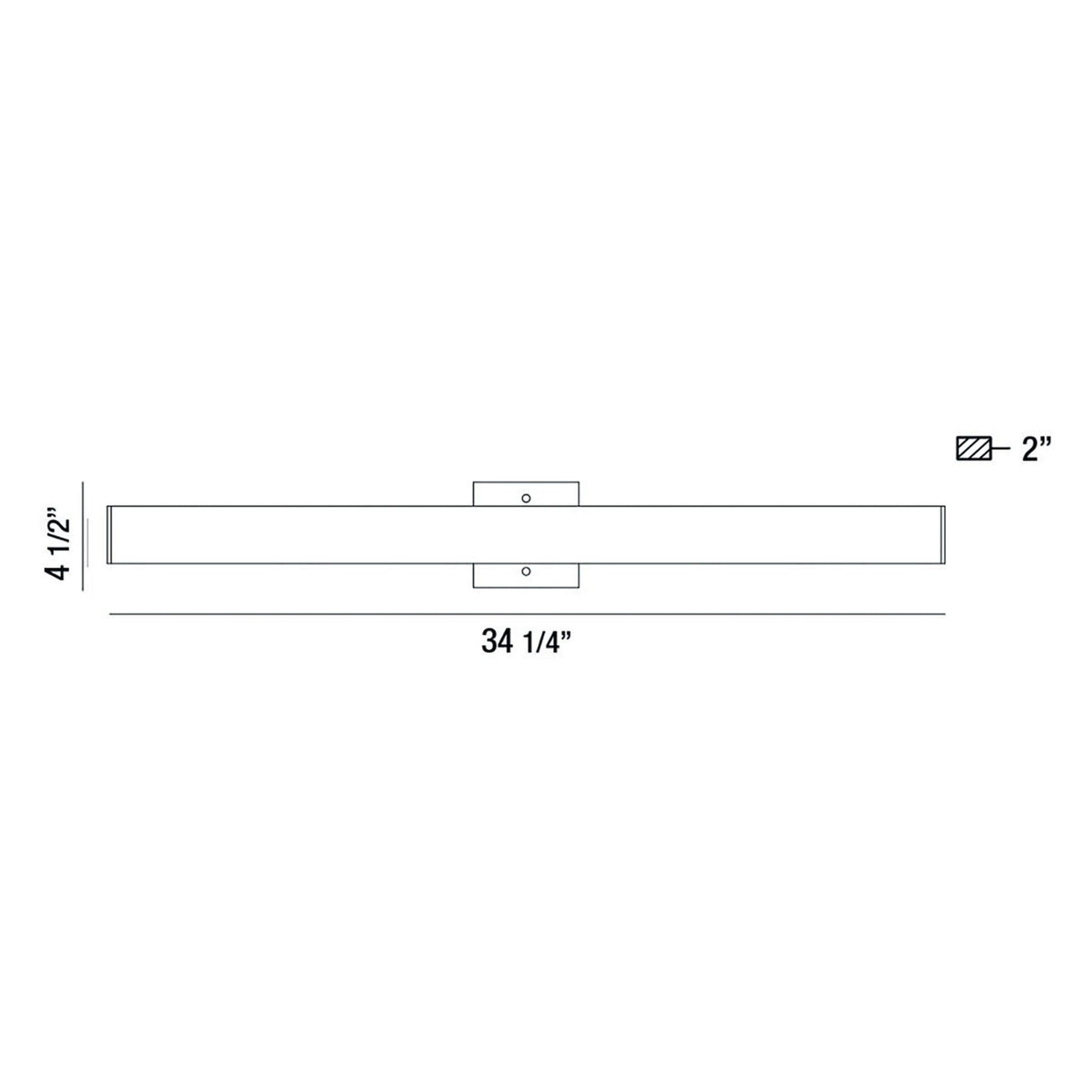 Eurofase Lighting Springfield 34" Dimmable Integrated LED Aluminum Wall Sconce With White Acrylic Shade