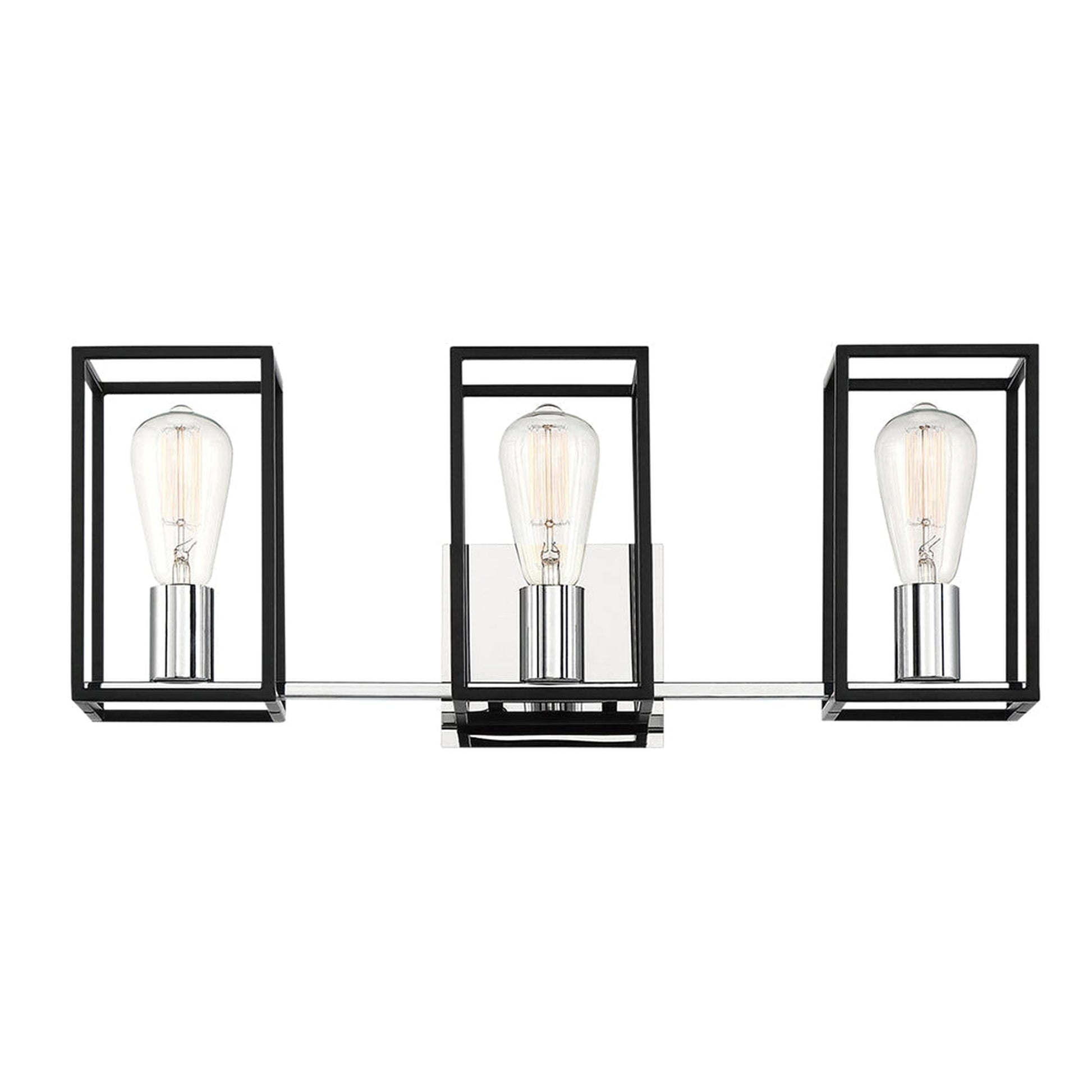 Eurofase Lighting Stafford 23" 3-Light Dimmable Incandescent Black/ Chrome Bath Bar Vanity Light