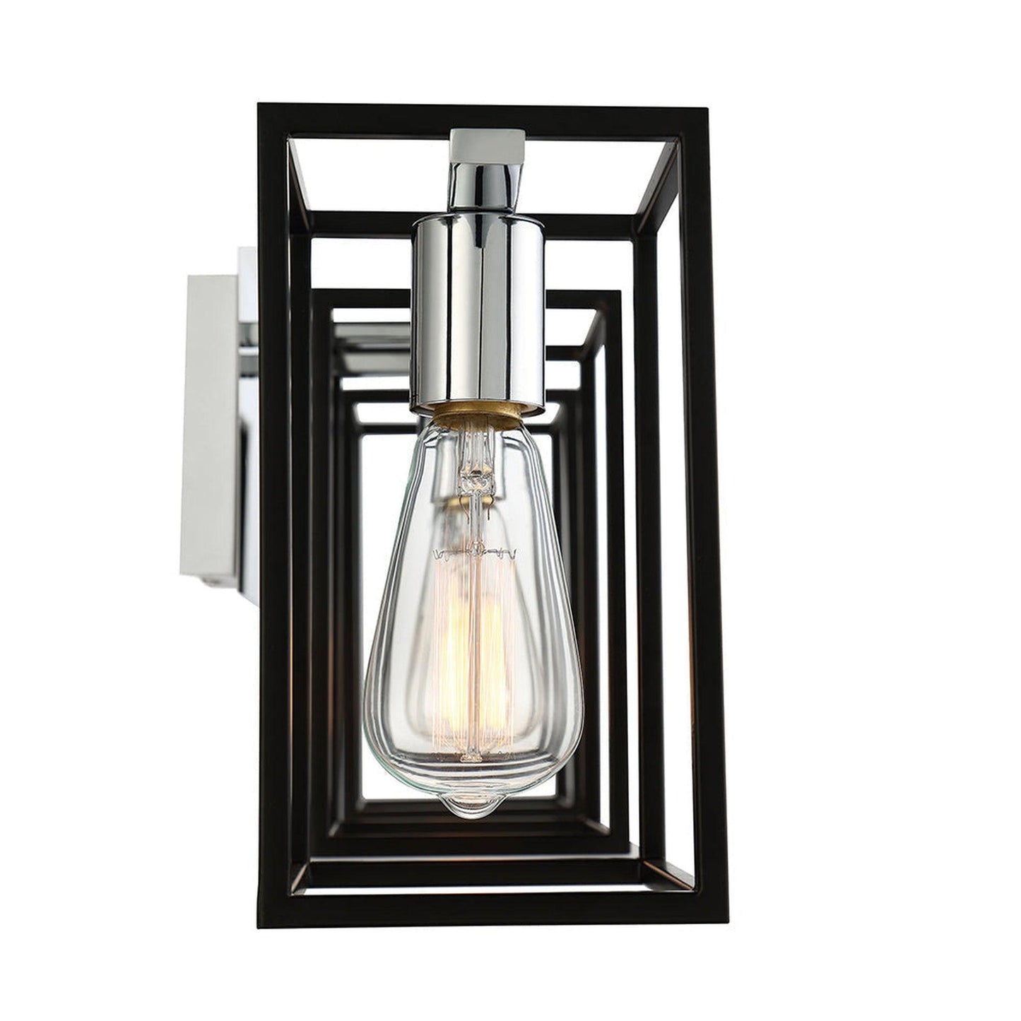 Eurofase Lighting Stafford 23" 3-Light Dimmable Incandescent Black/ Chrome Bath Bar Vanity Light