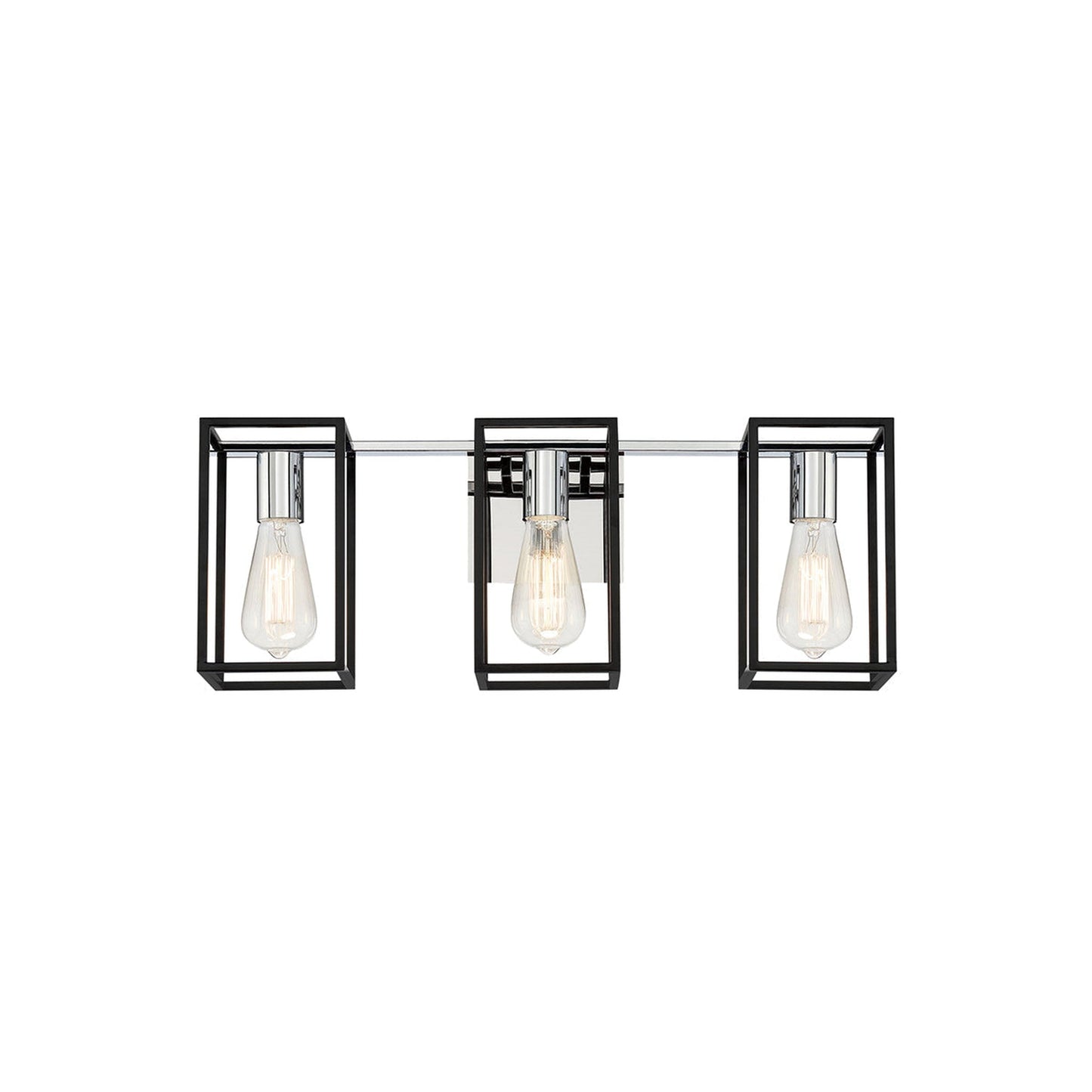 Eurofase Lighting Stafford 23" 3-Light Dimmable Incandescent Black/ Chrome Bath Bar Vanity Light