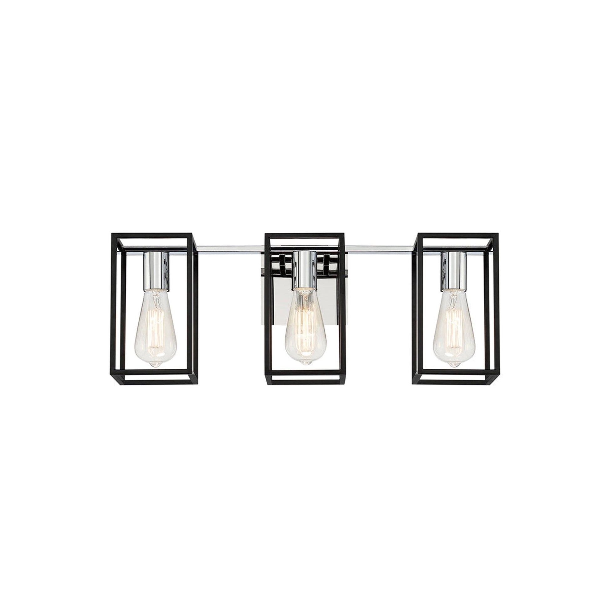Eurofase Lighting Stafford 23" 3-Light Dimmable Incandescent Black/ Chrome Bath Bar Vanity Light