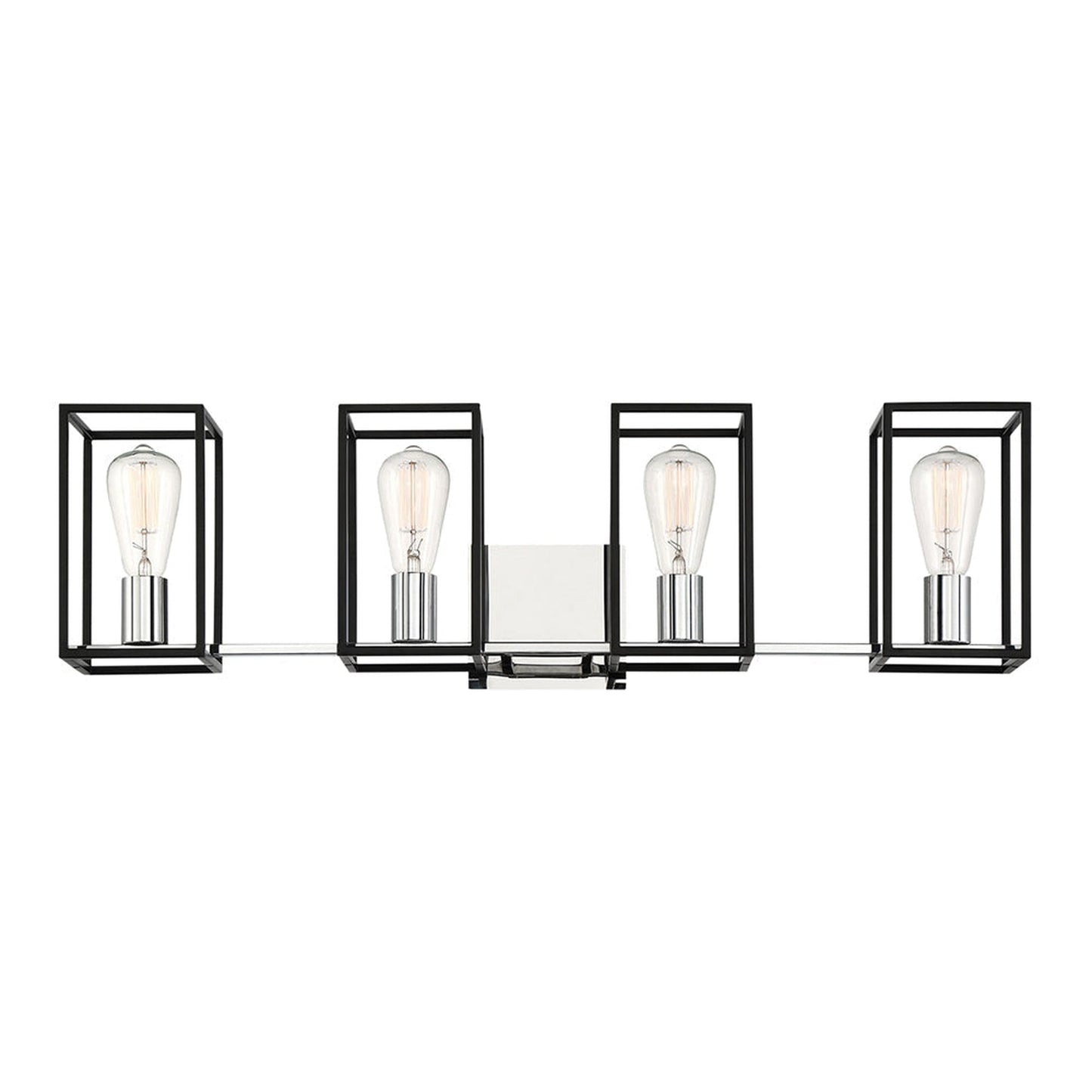 Eurofase Lighting Stafford 32" 4-Light Dimmable Incandescent Black/ Chrome Bath Bar Vanity Light