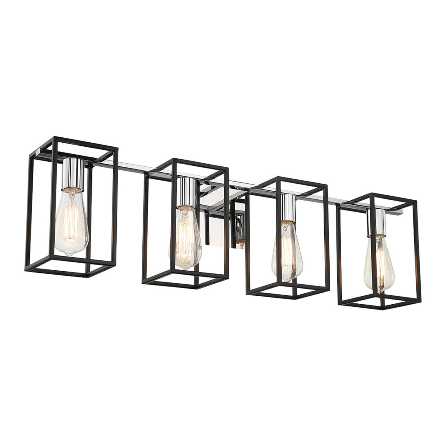 Eurofase Lighting Stafford 32" 4-Light Dimmable Incandescent Black/ Chrome Bath Bar Vanity Light