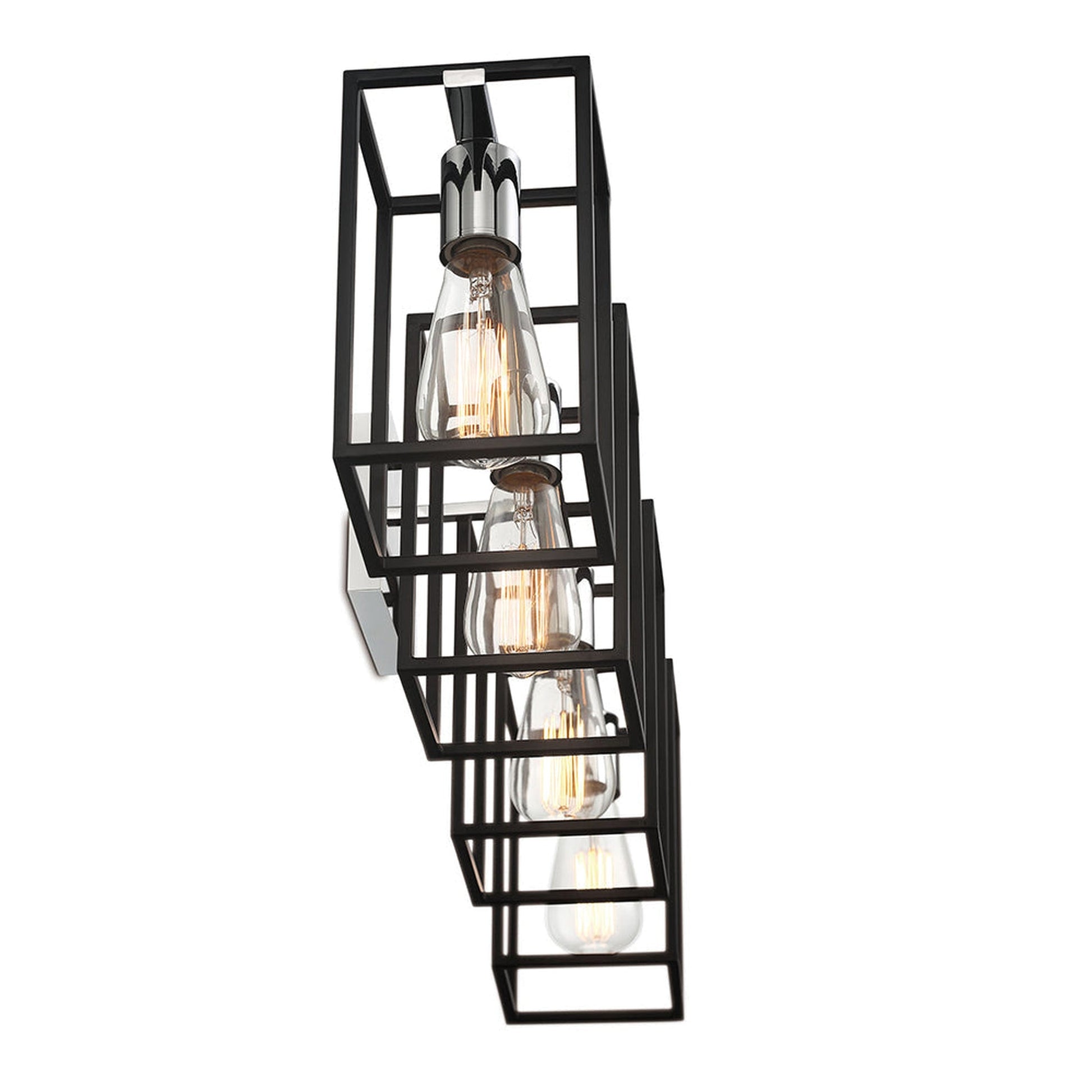 Eurofase Lighting Stafford 32" 4-Light Dimmable Incandescent Black/ Chrome Bath Bar Vanity Light