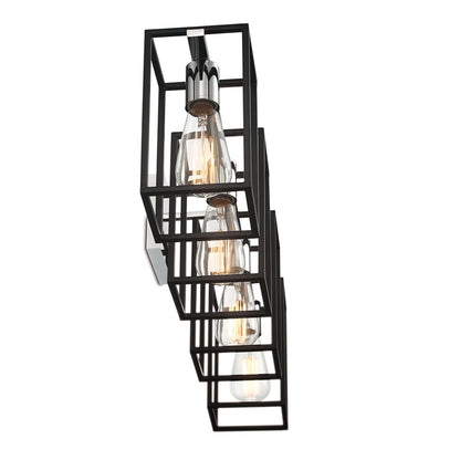 Eurofase Lighting Stafford 32" 4-Light Dimmable Incandescent Black/ Chrome Bath Bar Vanity Light