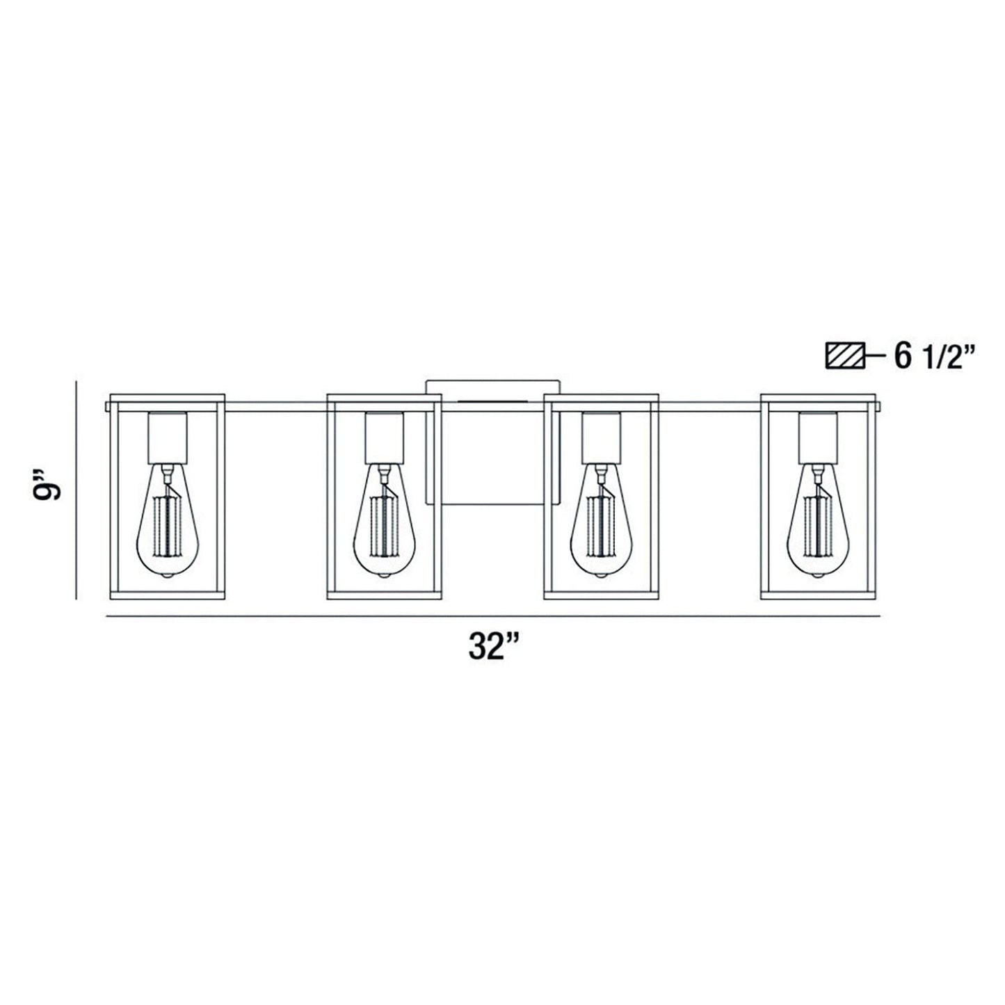 Eurofase Lighting Stafford 32" 4-Light Dimmable Incandescent Black/ Chrome Bath Bar Vanity Light