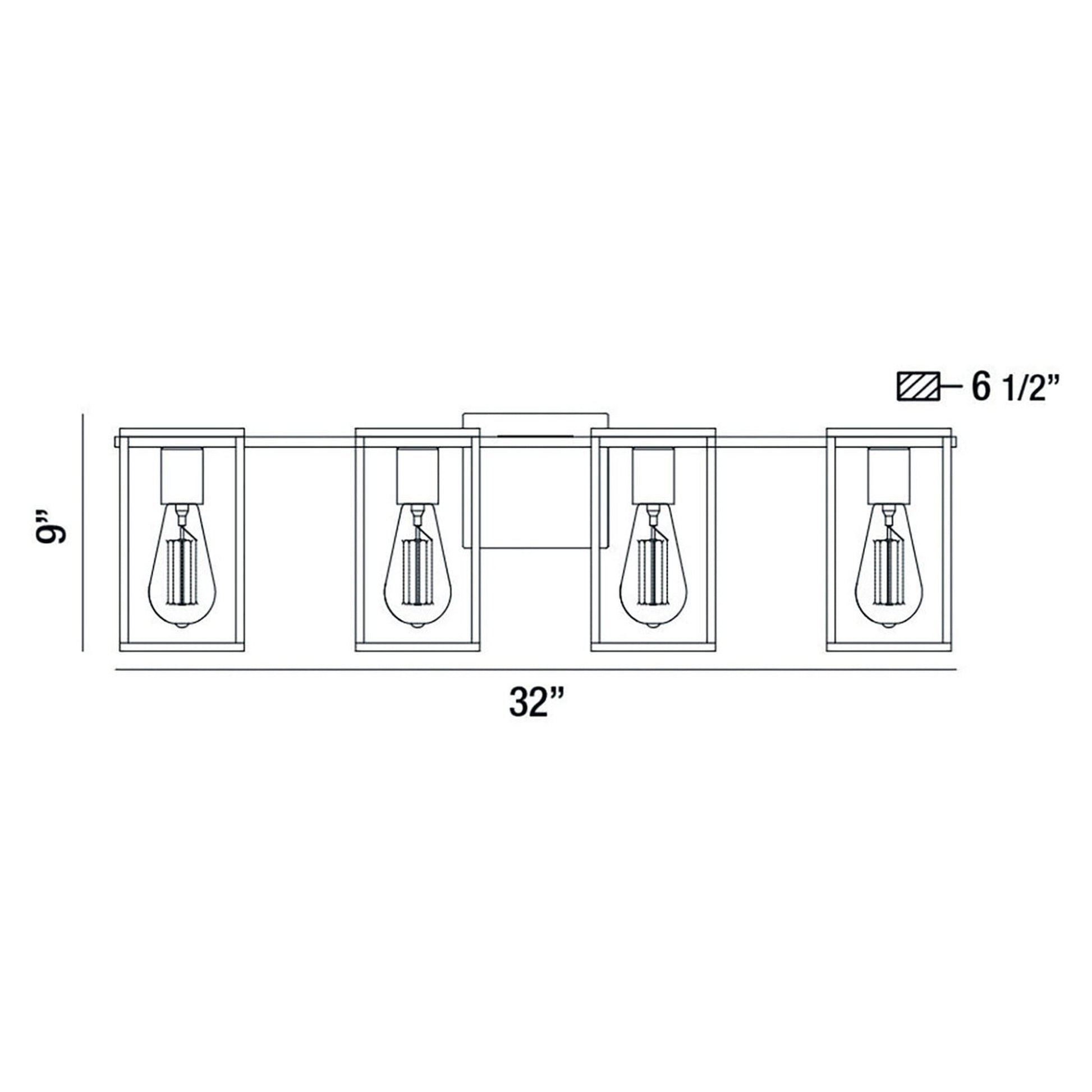 Eurofase Lighting Stafford 32" 4-Light Dimmable Incandescent Black/ Chrome Bath Bar Vanity Light