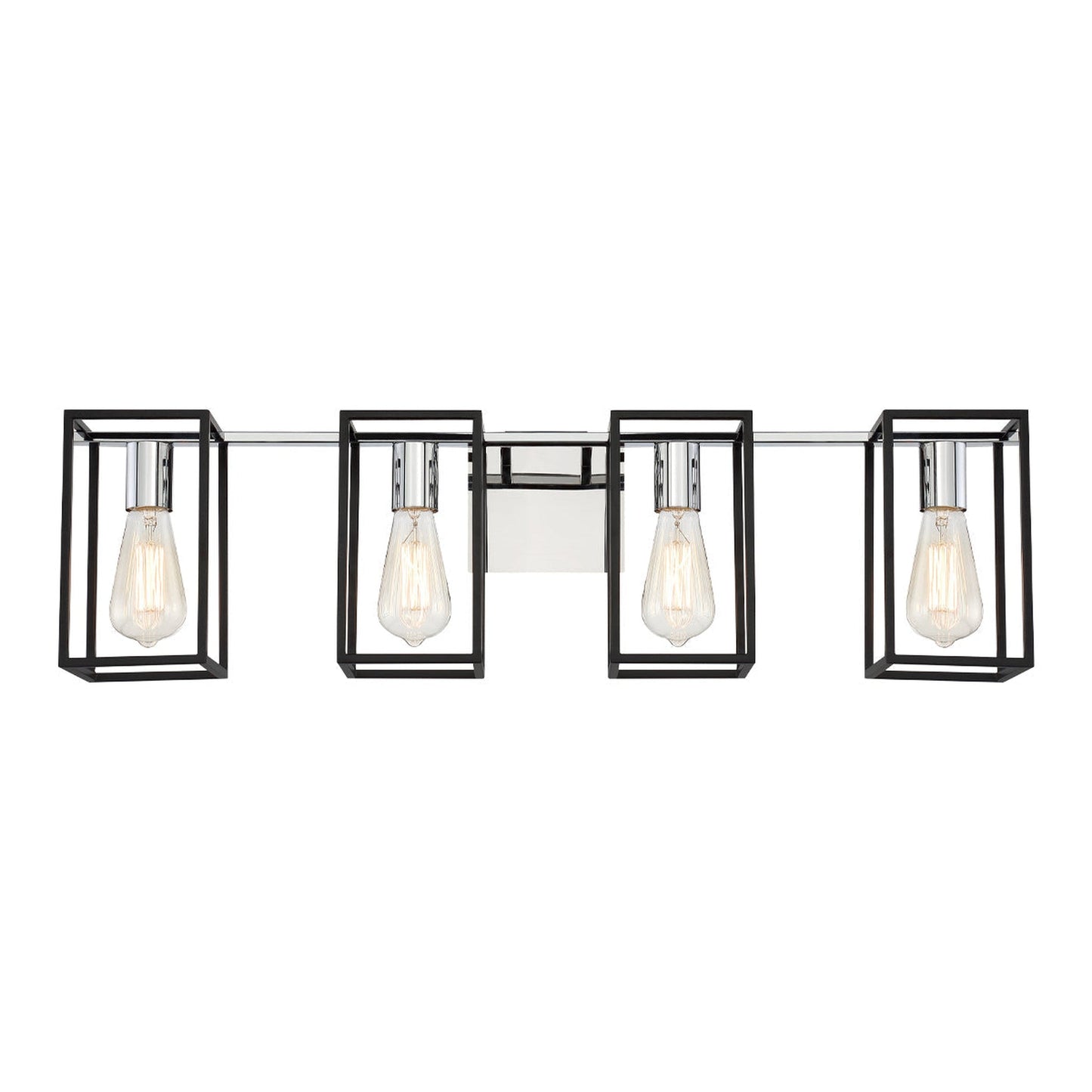 Eurofase Lighting Stafford 32" 4-Light Dimmable Incandescent Black/ Chrome Bath Bar Vanity Light