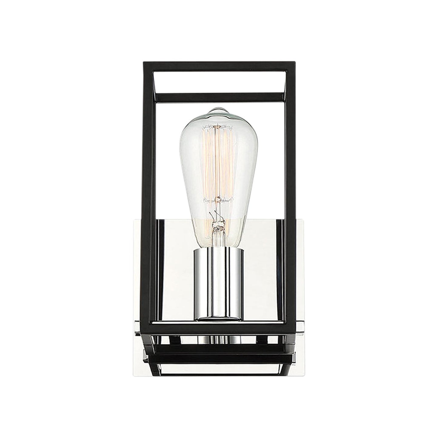 Eurofase Lighting Stafford 6" Dimmable Incandescent Black/ Chrome Wall Sconce