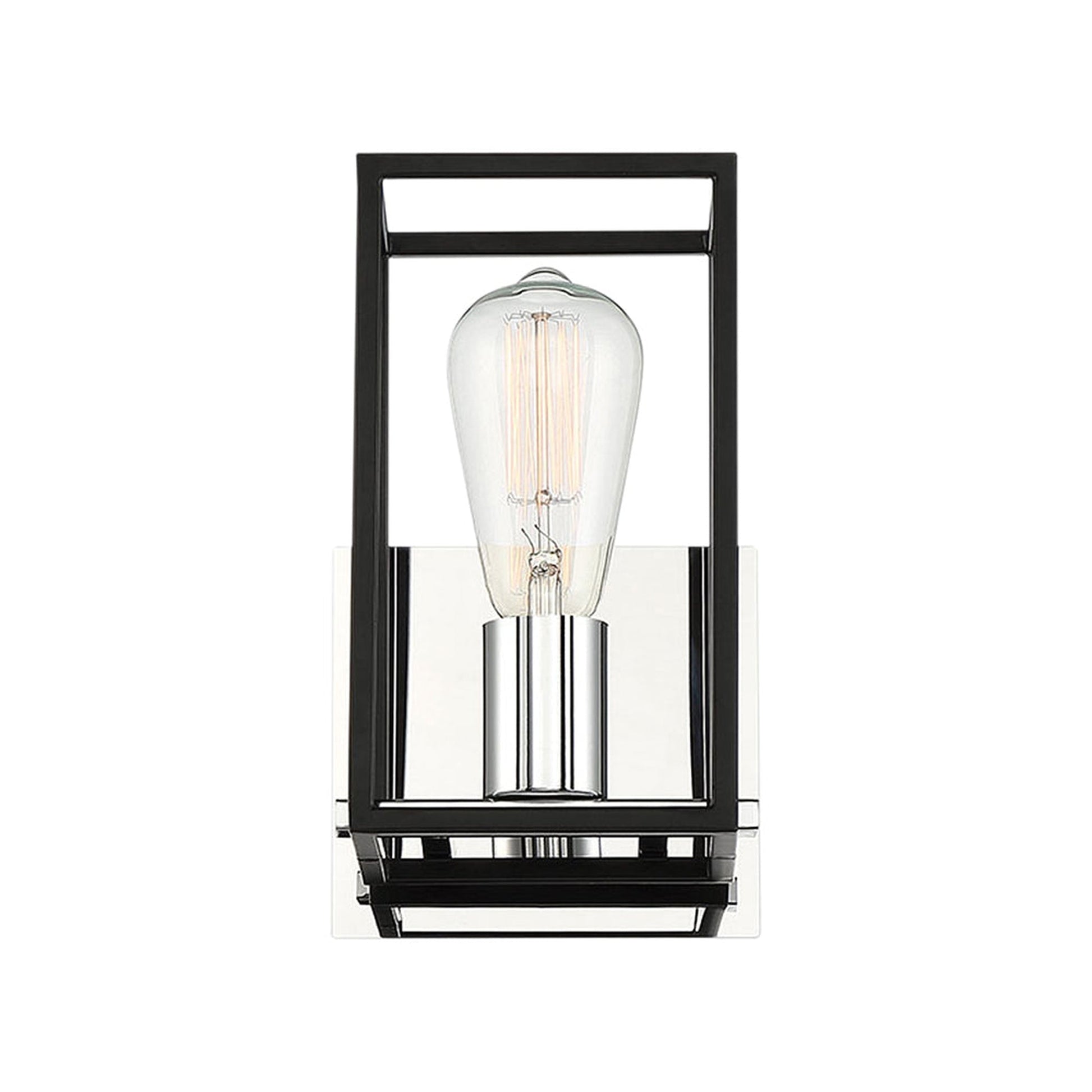 Eurofase Lighting Stafford 6" Dimmable Incandescent Black/ Chrome Wall Sconce