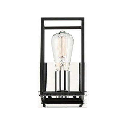 Eurofase Lighting Stafford 6" Dimmable Incandescent Black/ Chrome Wall Sconce