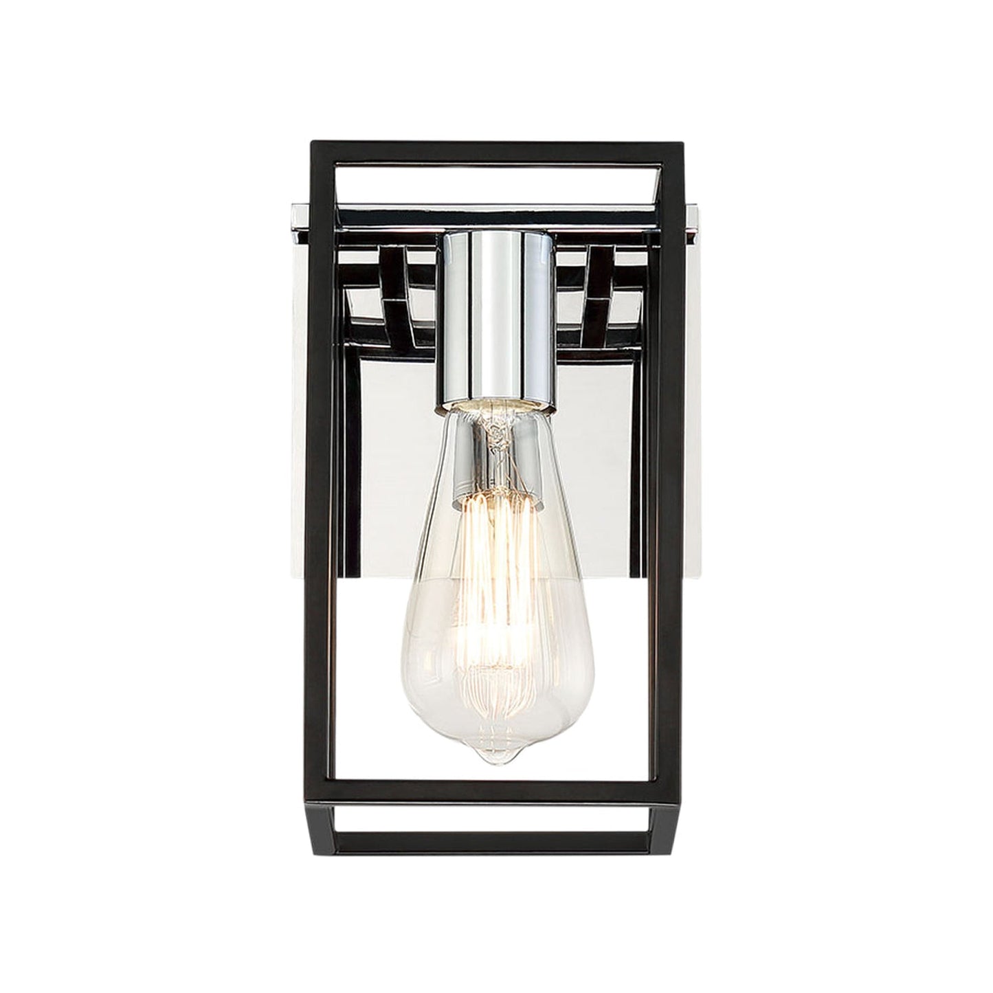 Eurofase Lighting Stafford 6" Dimmable Incandescent Black/ Chrome Wall Sconce
