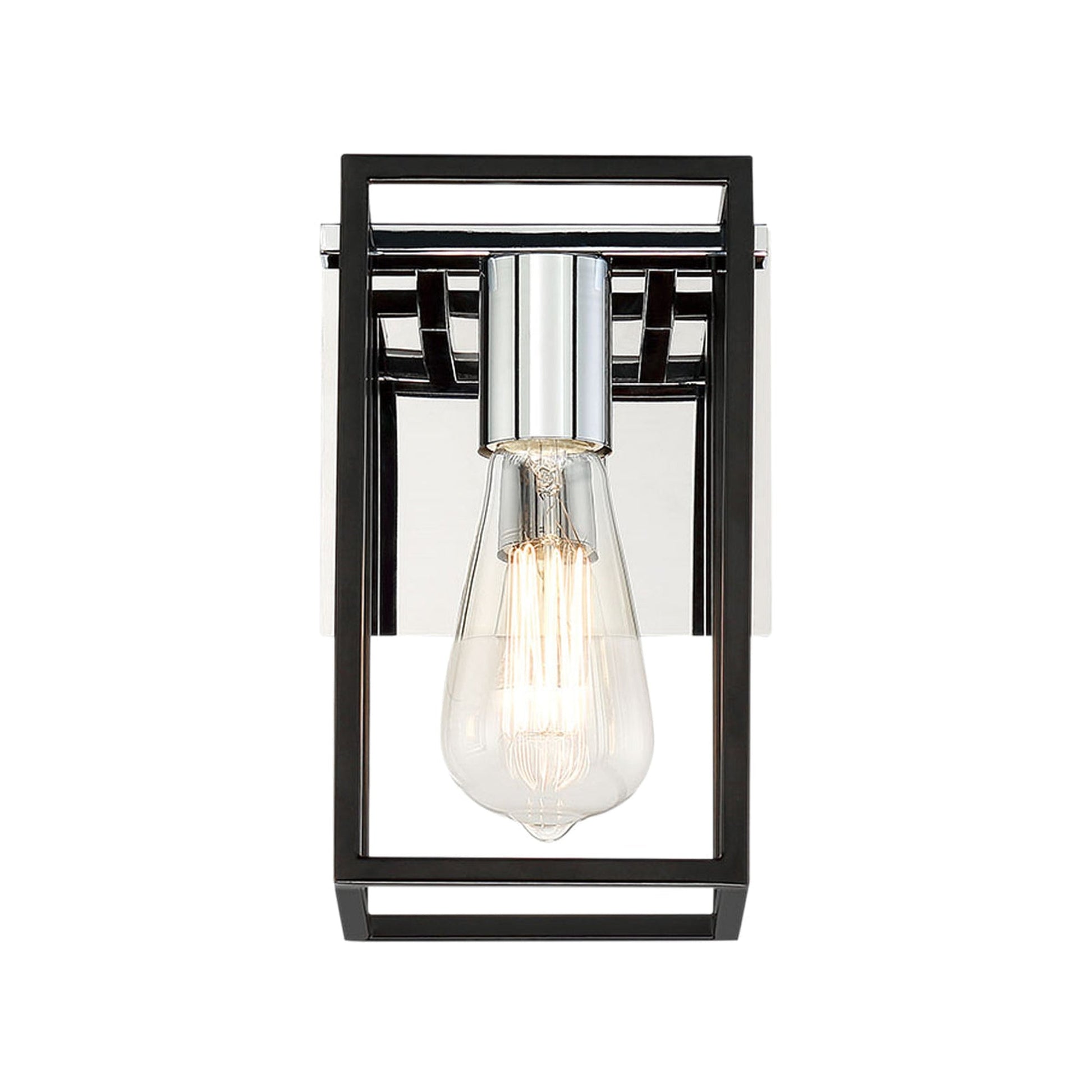 Eurofase Lighting Stafford 6" Dimmable Incandescent Black/ Chrome Wall Sconce