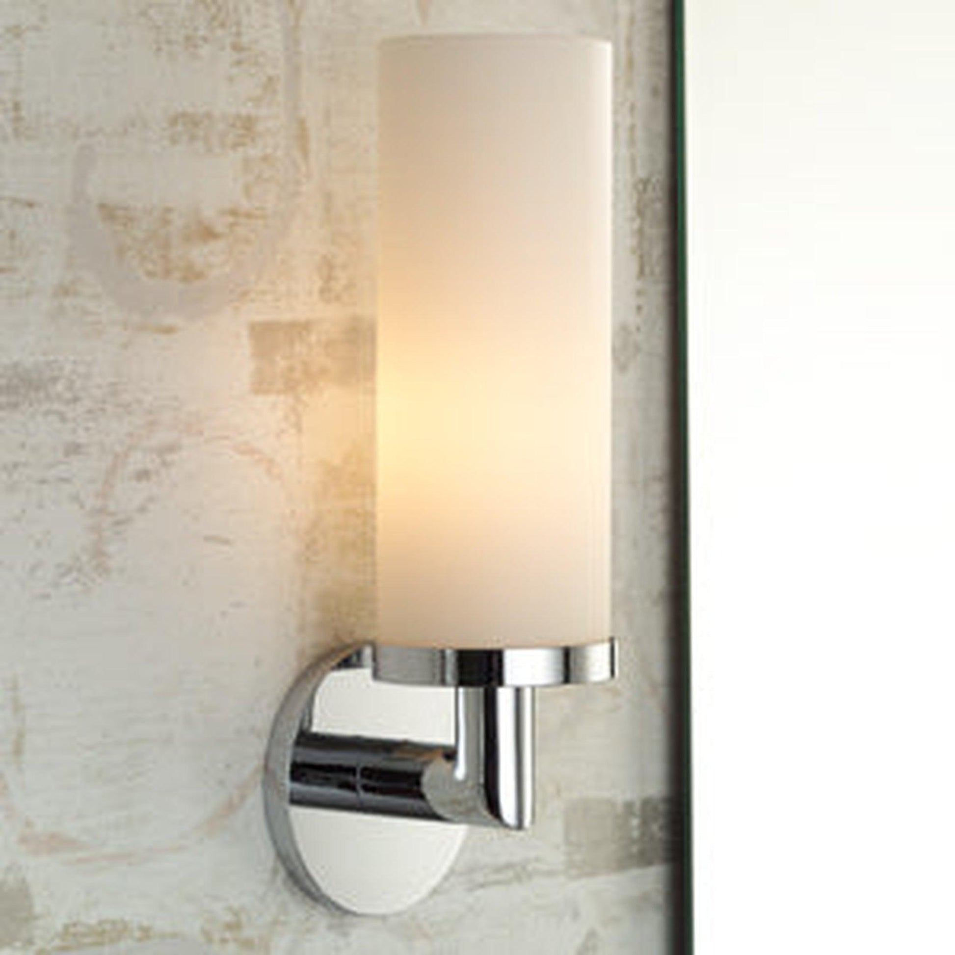 Eurofase Lighting Sydney 5" Dimmable Incandescent Chrome Wall Sconce With White Glass Shade
