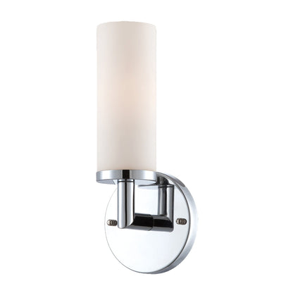 Eurofase Lighting Sydney 5" Dimmable Incandescent Chrome Wall Sconce With White Glass Shade