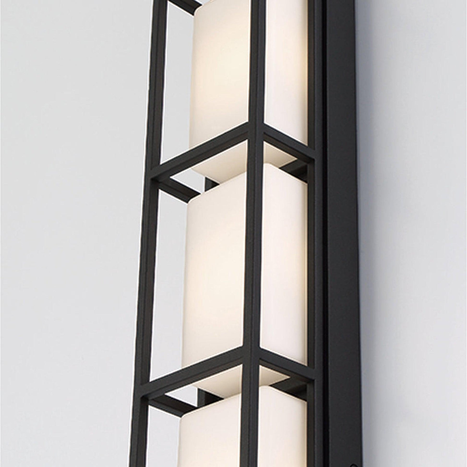 Eurofase Lighting Tamar 20" 3-Light Dimmable Integrated LED Black Wall Sconce With Opal White Glass Shades