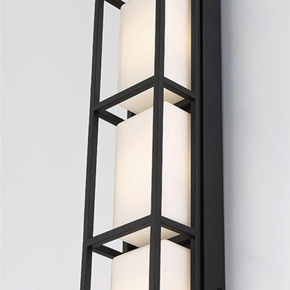 Eurofase Lighting Tamar 20" 3-Light Dimmable Integrated LED Black Wall Sconce With Opal White Glass Shades