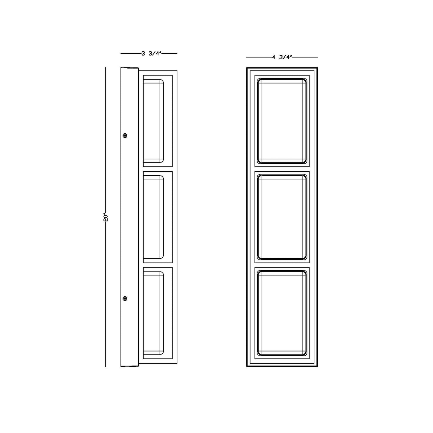 Eurofase Lighting Tamar 20" 3-Light Dimmable Integrated LED Black Wall Sconce With Opal White Glass Shades