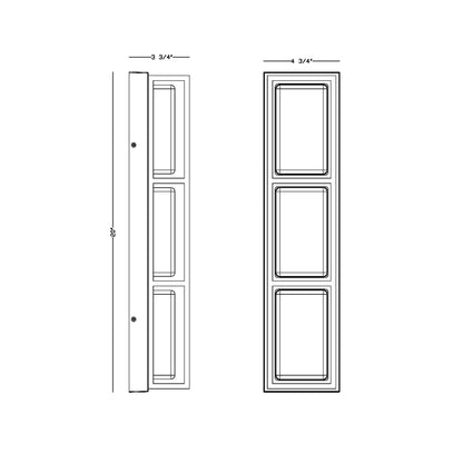 Eurofase Lighting Tamar 20" 3-Light Dimmable Integrated LED Black Wall Sconce With Opal White Glass Shades