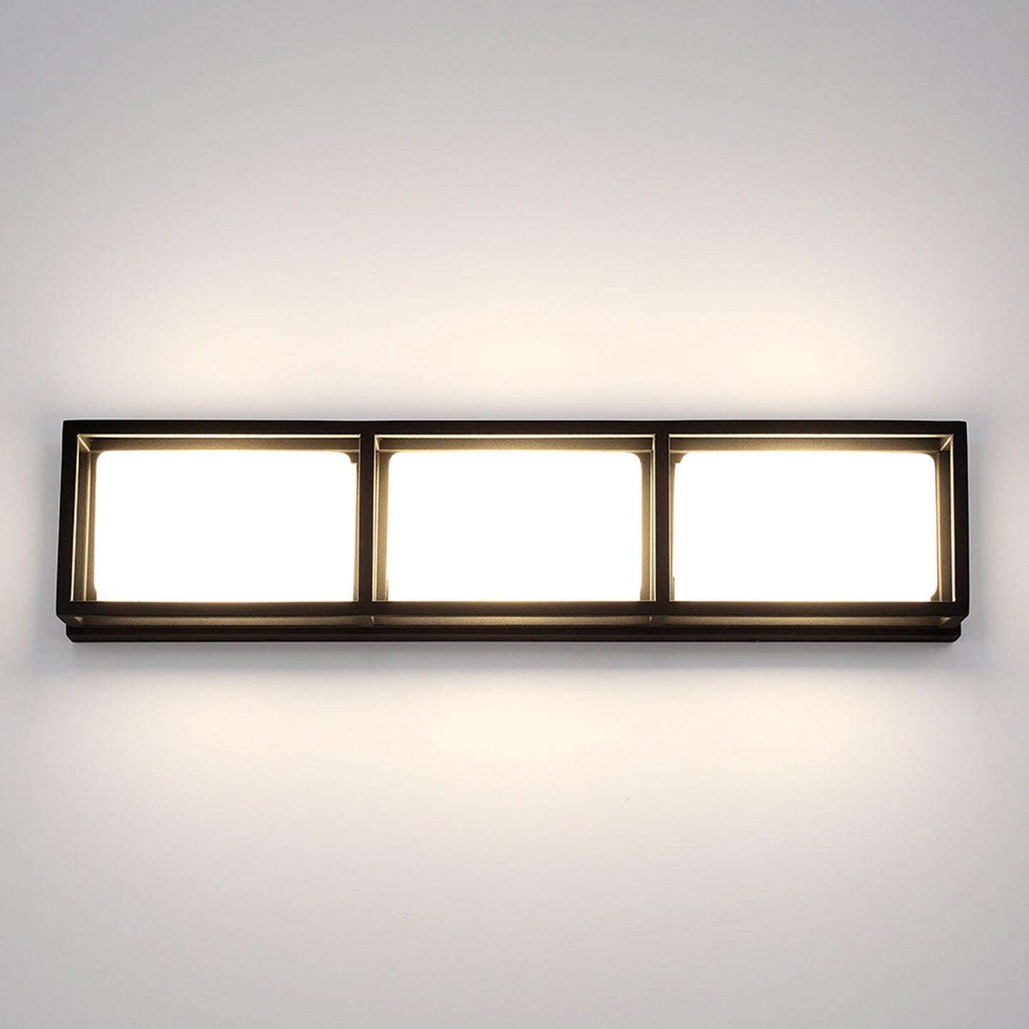 Eurofase Lighting Tamar 20" 3-Light Dimmable Integrated LED Black Wall Sconce With Opal White Glass Shades