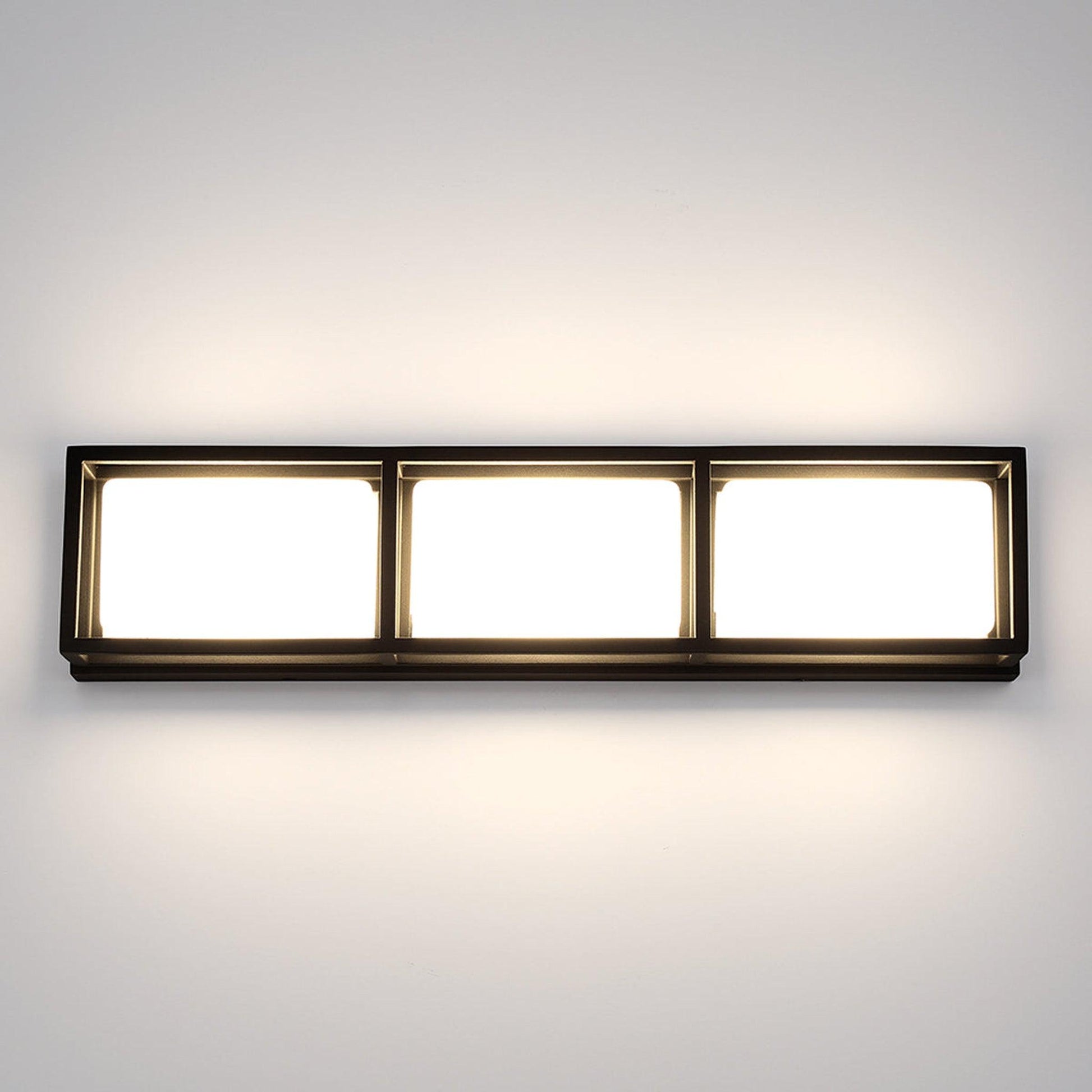 Eurofase Lighting Tamar 20" 3-Light Dimmable Integrated LED Black Wall Sconce With Opal White Glass Shades