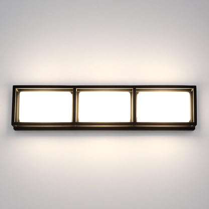 Eurofase Lighting Tamar 20" 3-Light Dimmable Integrated LED Black Wall Sconce With Opal White Glass Shades