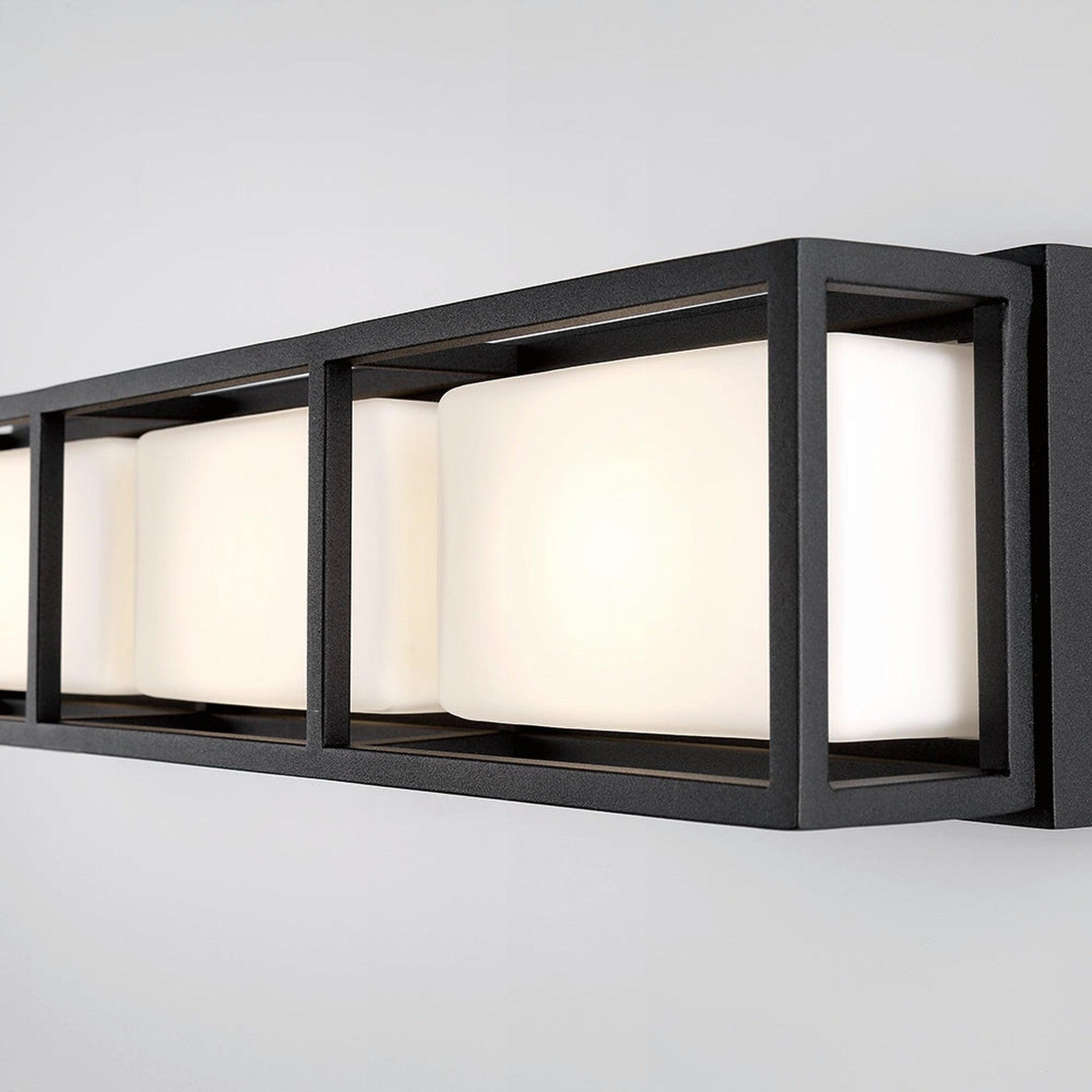 Eurofase Lighting Tamar 20" 3-Light Dimmable Integrated LED Black Wall Sconce With Opal White Glass Shades