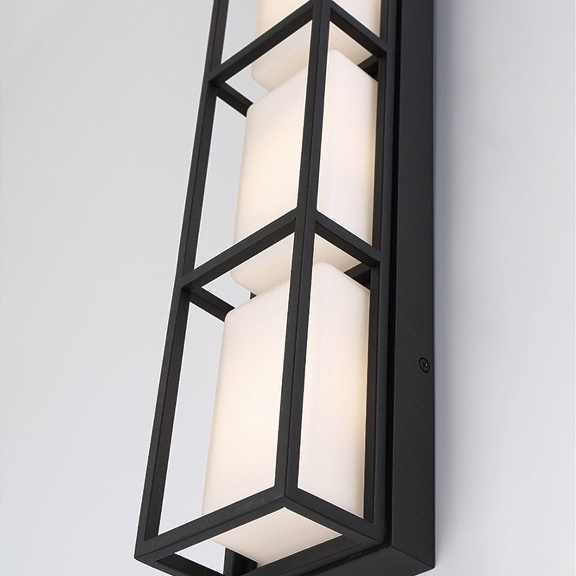 Eurofase Lighting Tamar 20" 3-Light Dimmable Integrated LED Black Wall Sconce With Opal White Glass Shades