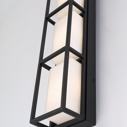 Eurofase Lighting Tamar 20" 3-Light Dimmable Integrated LED Black Wall Sconce With Opal White Glass Shades