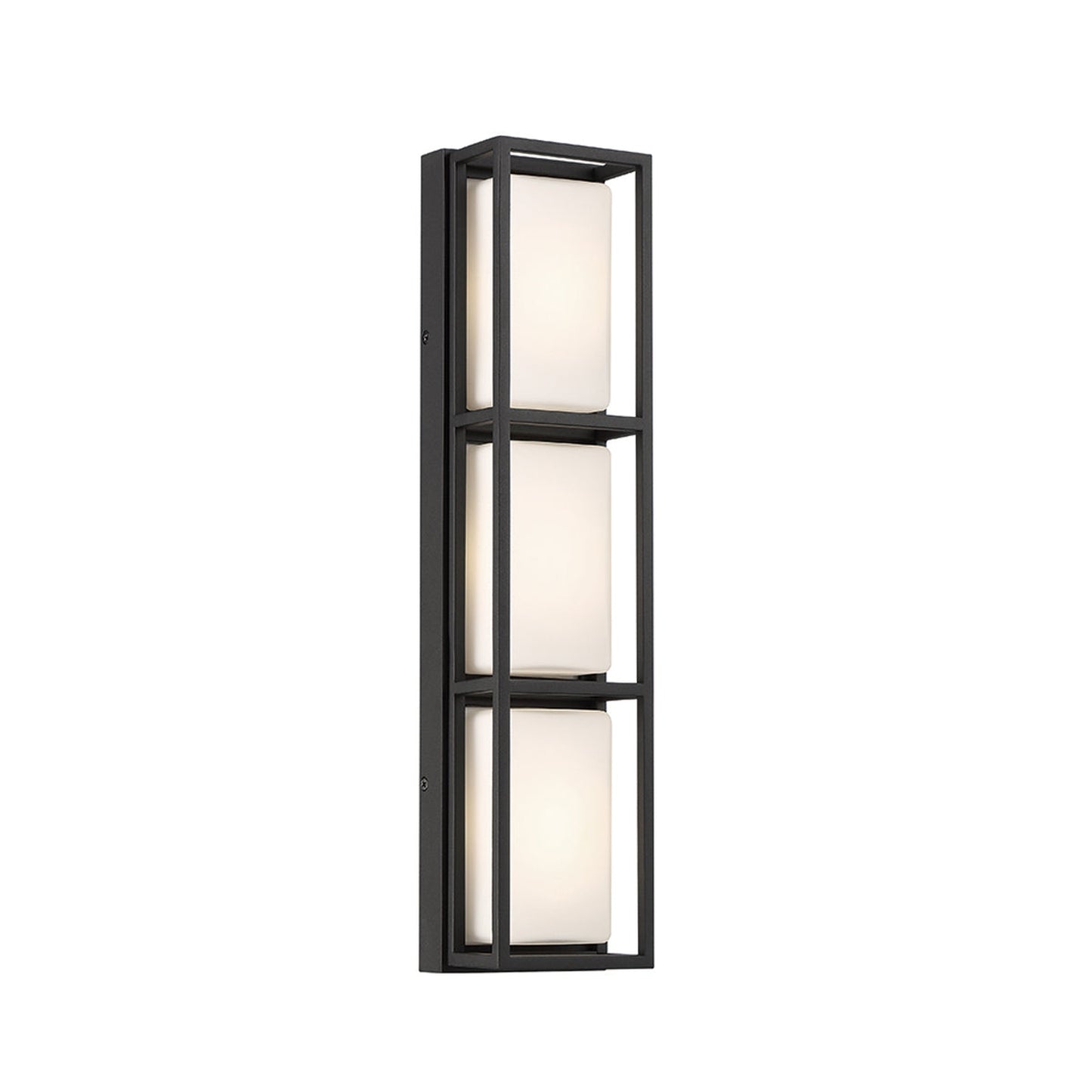 Eurofase Lighting Tamar 20" 3-Light Dimmable Integrated LED Black Wall Sconce With Opal White Glass Shades