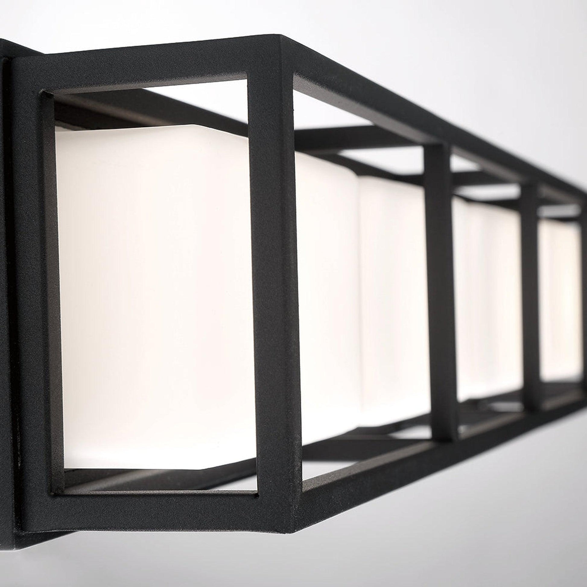 Eurofase Lighting Tamar 26" 4-Light Dimmable Integrated LED Black Wall Sconce With Opal White Glass Shades