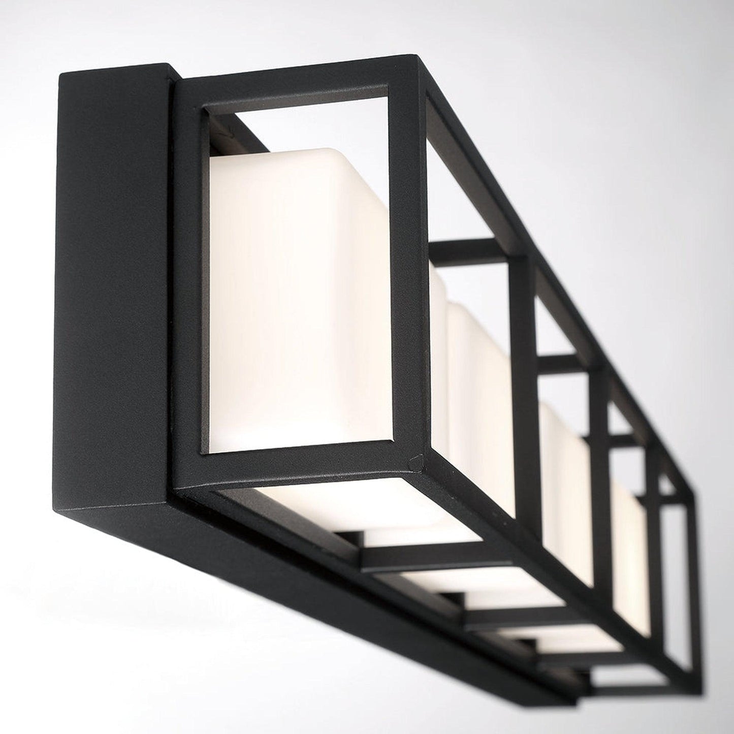 Eurofase Lighting Tamar 26" 4-Light Dimmable Integrated LED Black Wall Sconce With Opal White Glass Shades