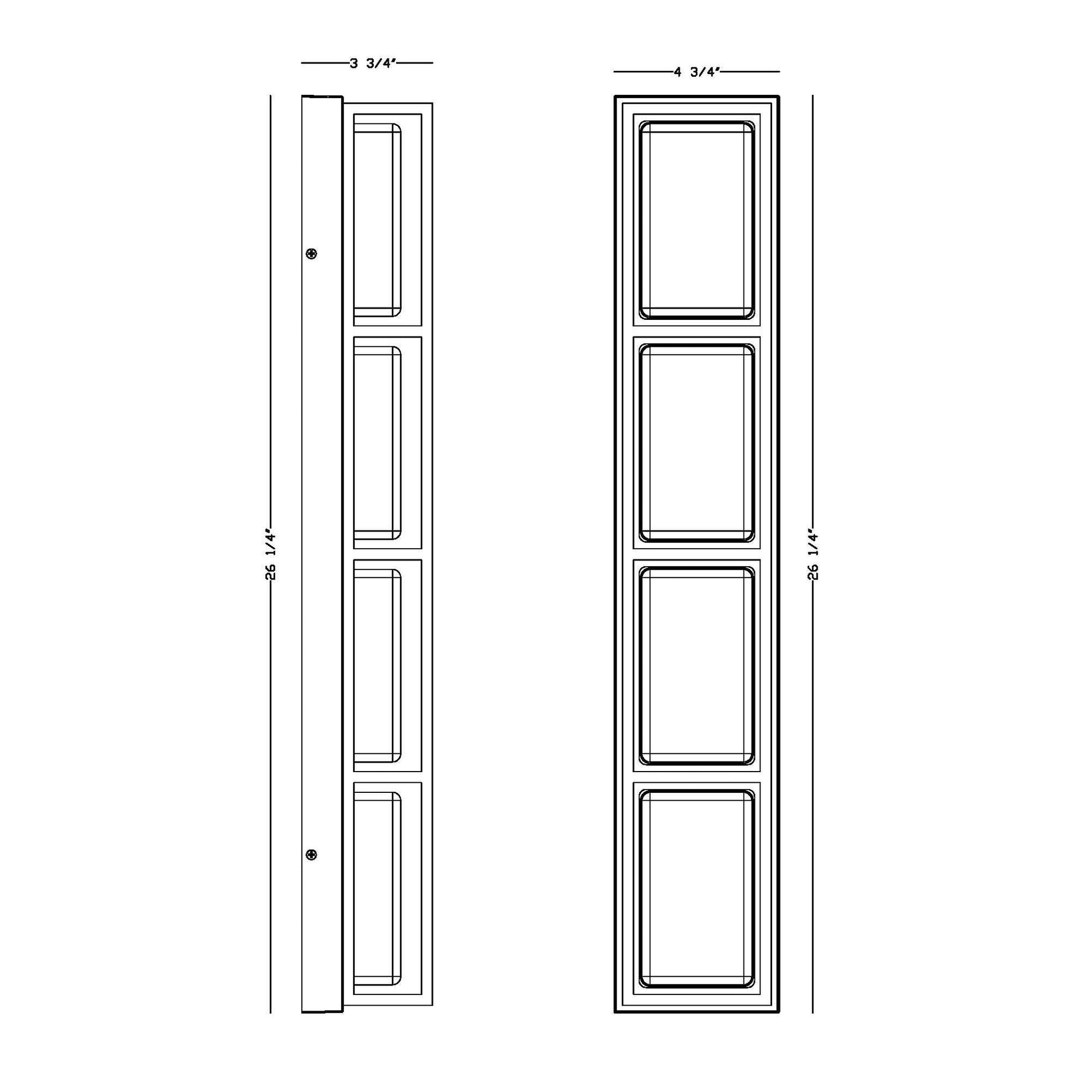 Eurofase Lighting Tamar 26" 4-Light Dimmable Integrated LED Black Wall Sconce With Opal White Glass Shades