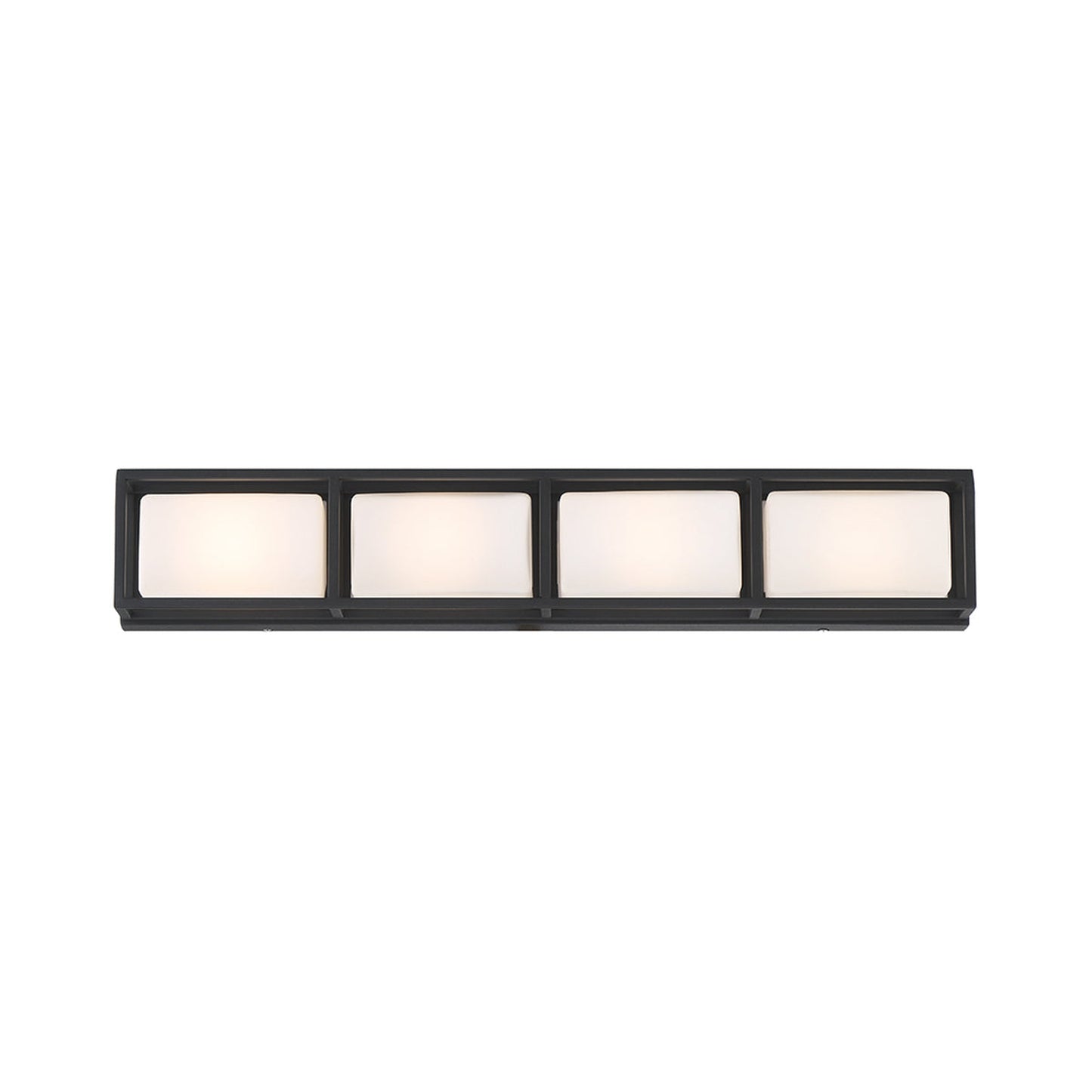 Eurofase Lighting Tamar 26" 4-Light Dimmable Integrated LED Black Wall Sconce With Opal White Glass Shades