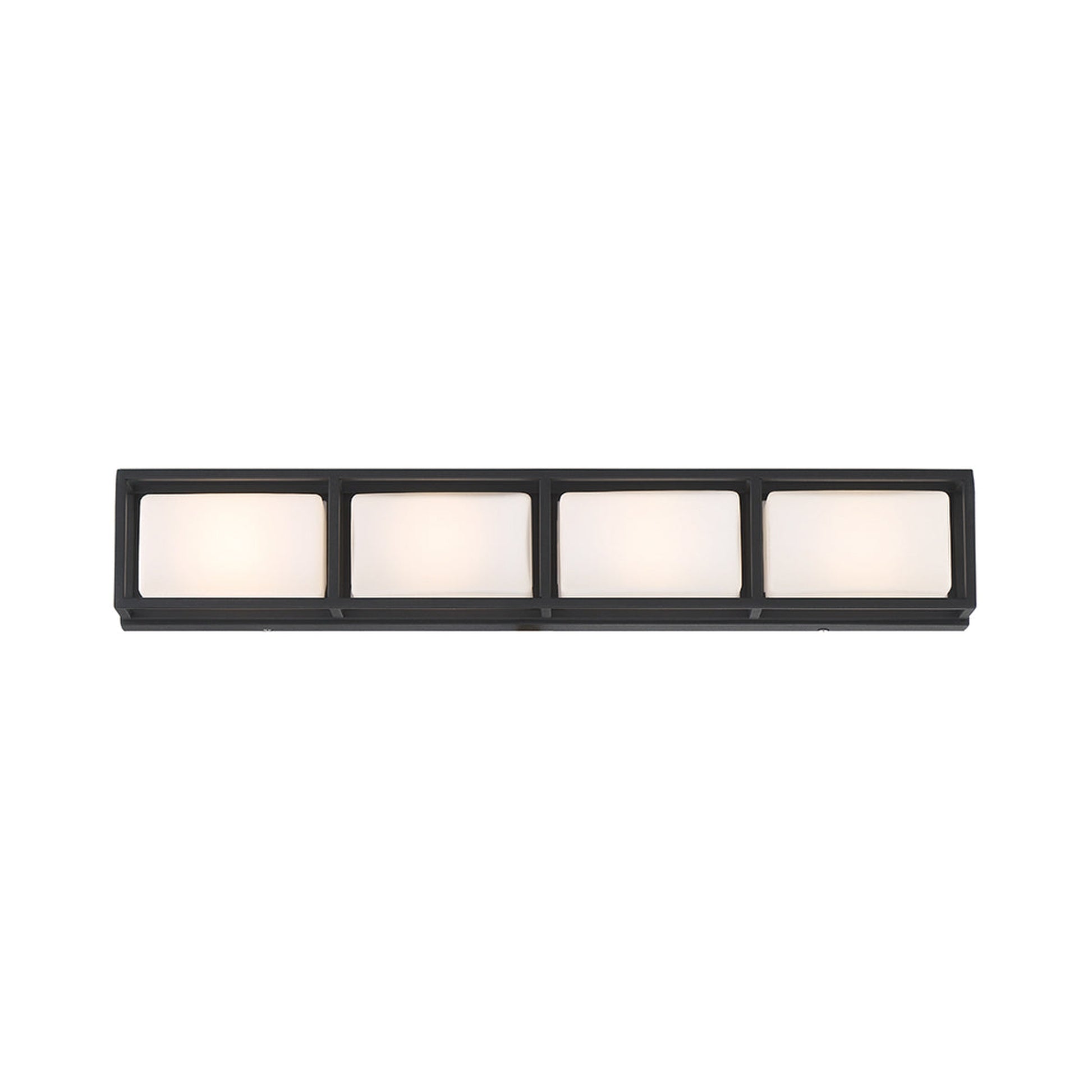 Eurofase Lighting Tamar 26" 4-Light Dimmable Integrated LED Black Wall Sconce With Opal White Glass Shades