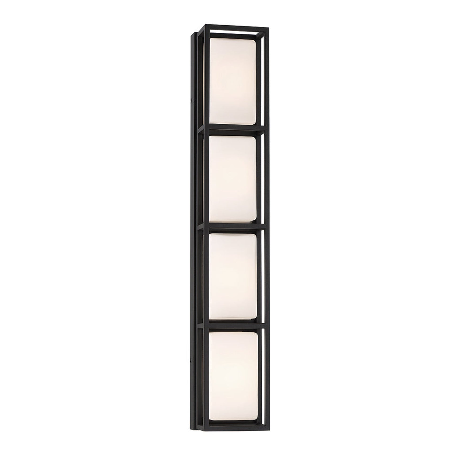 Eurofase Lighting Tamar 26" 4-Light Dimmable Integrated LED Black Wall Sconce With Opal White Glass Shades