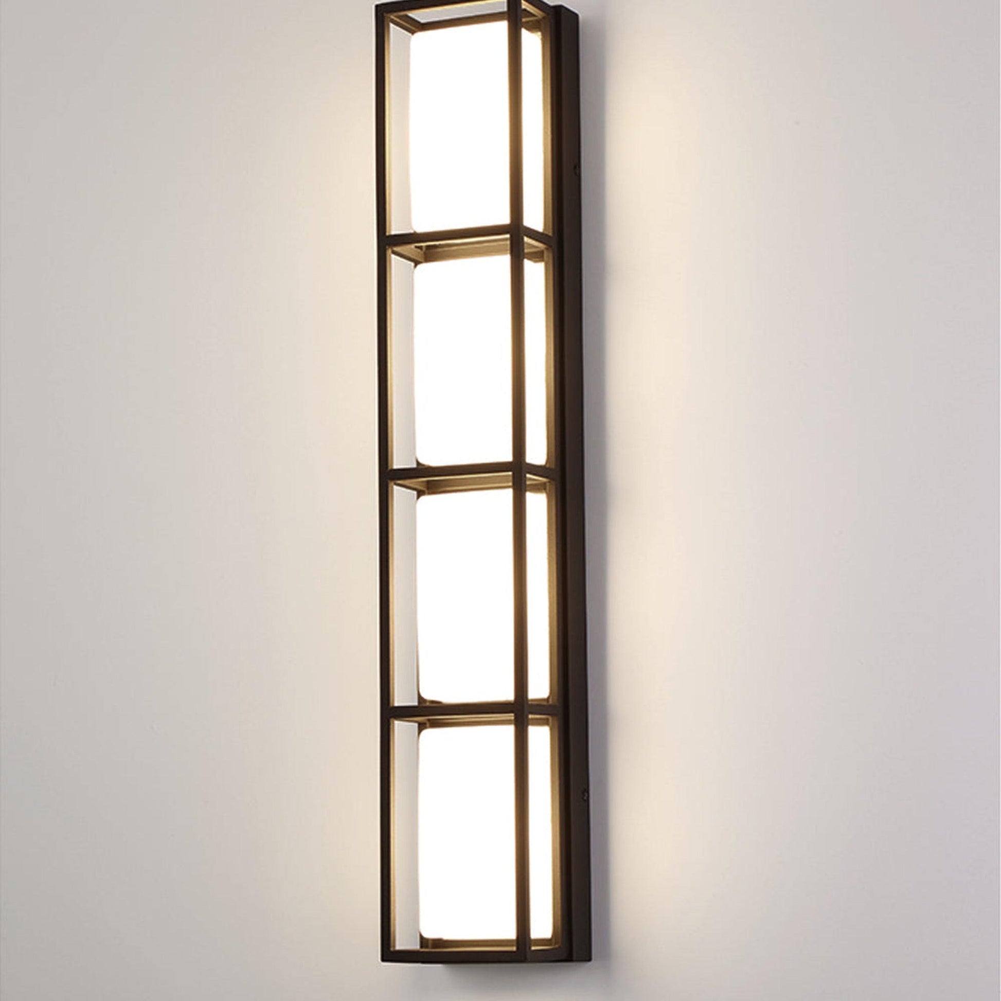 Eurofase Lighting Tamar 26" 4-Light Dimmable Integrated LED Black Wall Sconce With Opal White Glass Shades