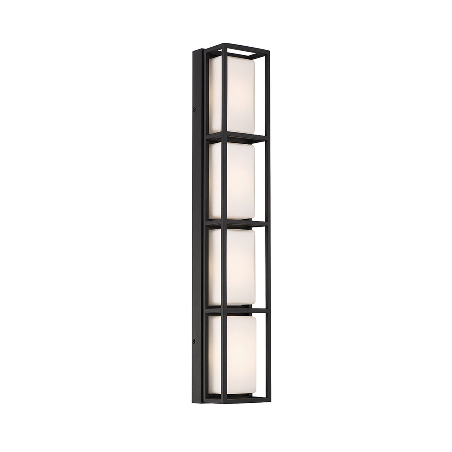 Eurofase Lighting Tamar 26" 4-Light Dimmable Integrated LED Black Wall Sconce With Opal White Glass Shades