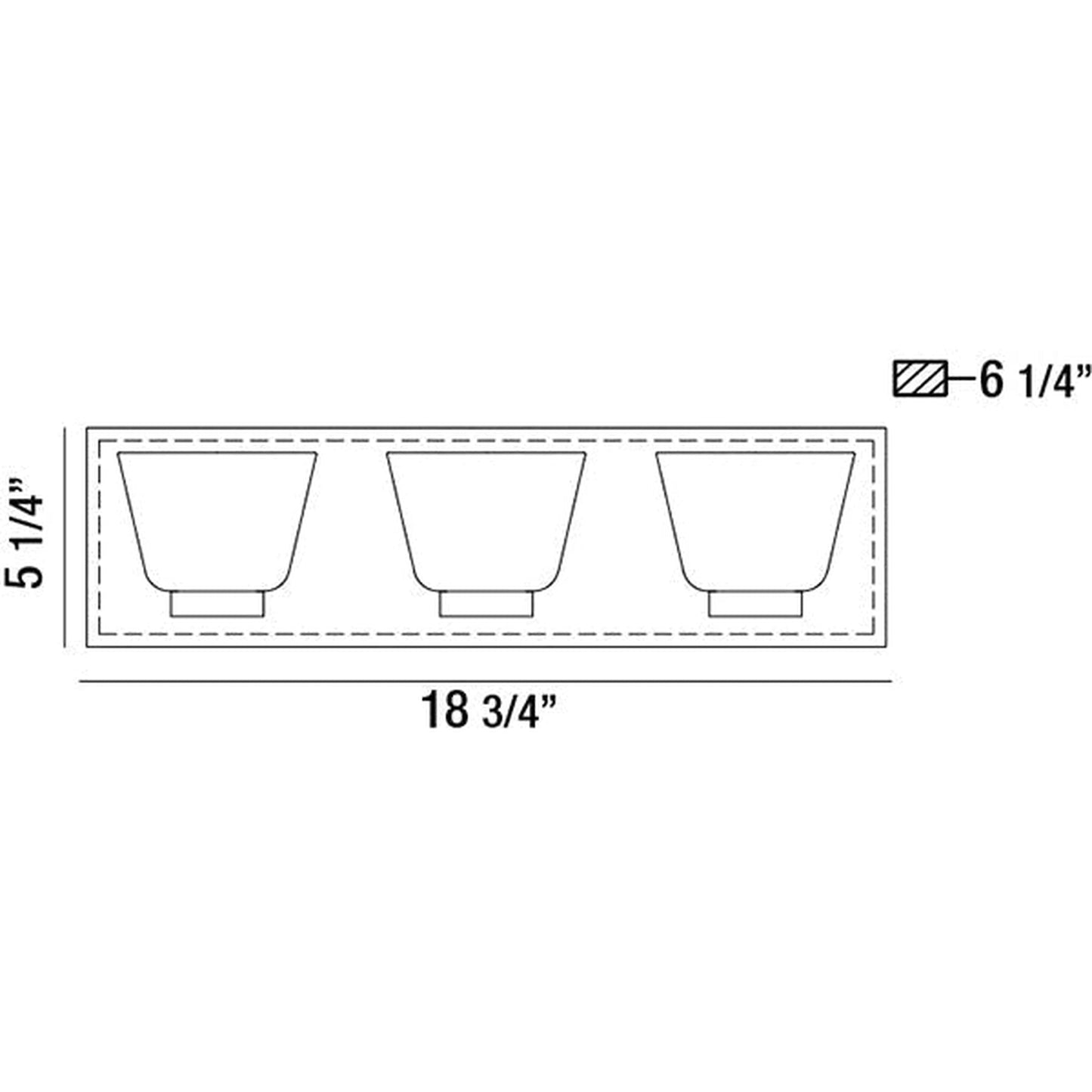 Eurofase Lighting Trent 19" 3-Light Dimmable Integrated LED Chrome Bath Bar With Frosted Clear Glass Shades