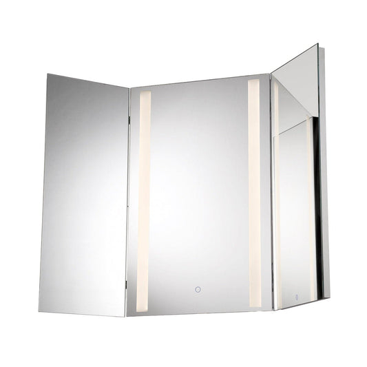 Eurofase Lighting Trias 44" x 32" Rectangular Tri-Fold Mirror With Back-Lit Integrated LED