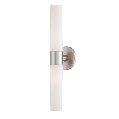 Eurofase Lighting Vesper 5" 2-Light Brushed Nickel Incandescent Wall Sconce With Frosted Glass Shades