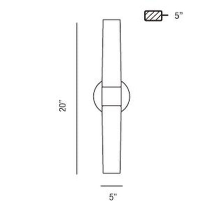 Eurofase Lighting Vesper 5" 2-Light Chrome Incandescent Wall Sconce With Frosted Glass Shades