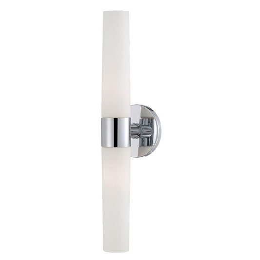 Eurofase Lighting Vesper 5" 2-Light Chrome Incandescent Wall Sconce With Frosted Glass Shades
