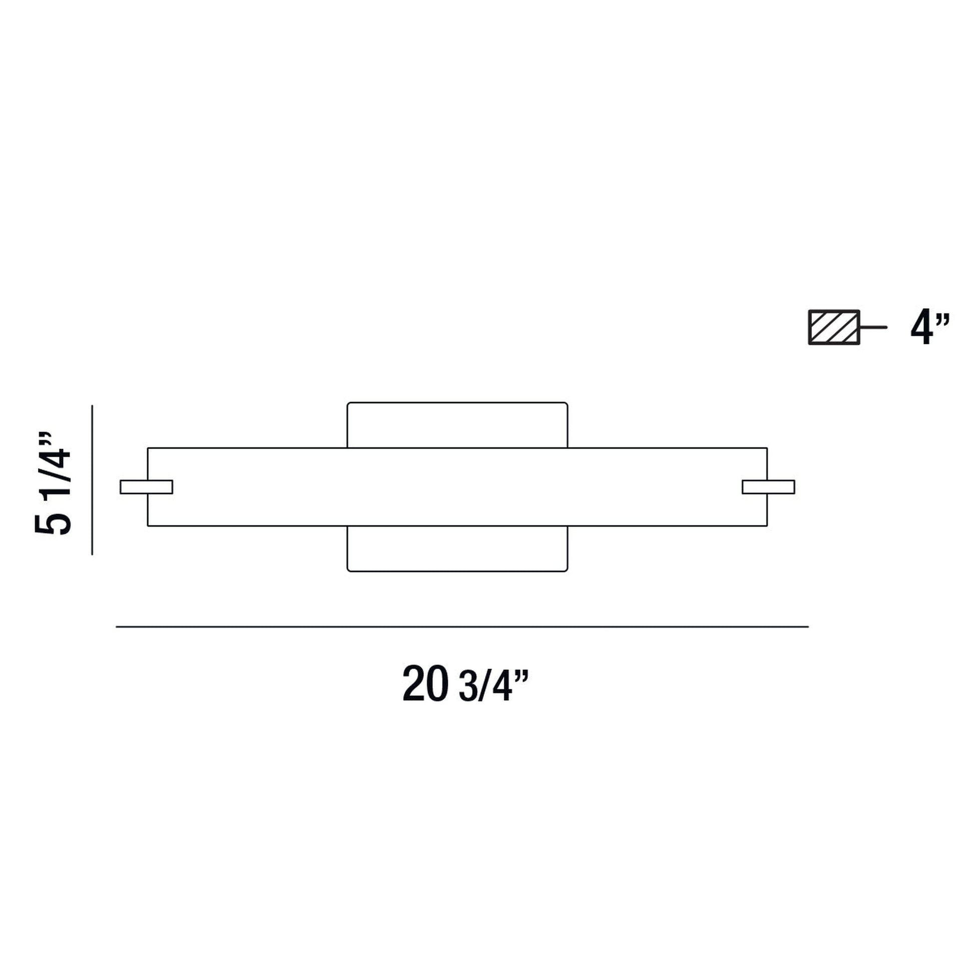 Eurofase Lighting Zuma 21" Dimmable Integrated LED Chrome Wall Sconce With Frosted Glass Shade