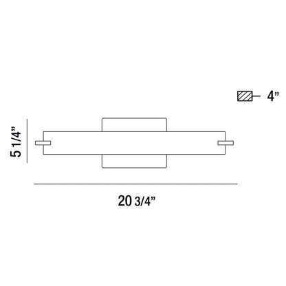 Eurofase Lighting Zuma 21" Dimmable Integrated LED Satin Nickel Wall Sconce With Frosted Glass Shade