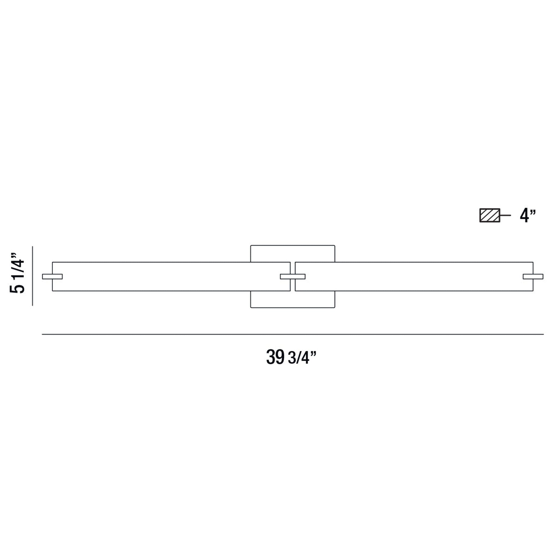 Eurofase Lighting Zuma 40" 2-Light Dimmable Integrated LED Satin Nickel Wall Sconce With Frosted Glass Shade